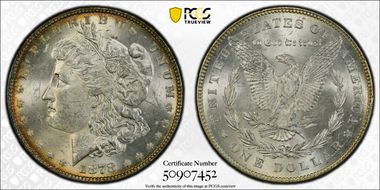 1878 7TF $1 Reverse of 1878 MS62