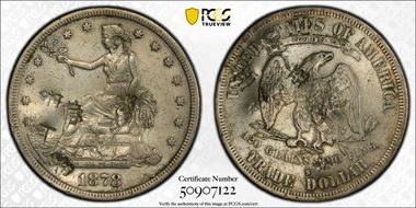 1878-S T$1 Chopmarked N1