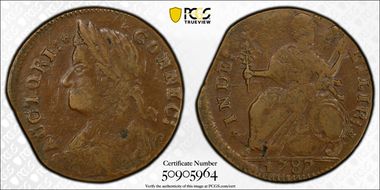 1787 CT 1/2P DB Left, Miller 31.1-gg.1 AU50BN