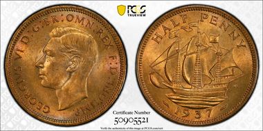 1937 1/2D S-4115 MS65RB