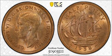 1938 1/2D S-4115 MS64RB