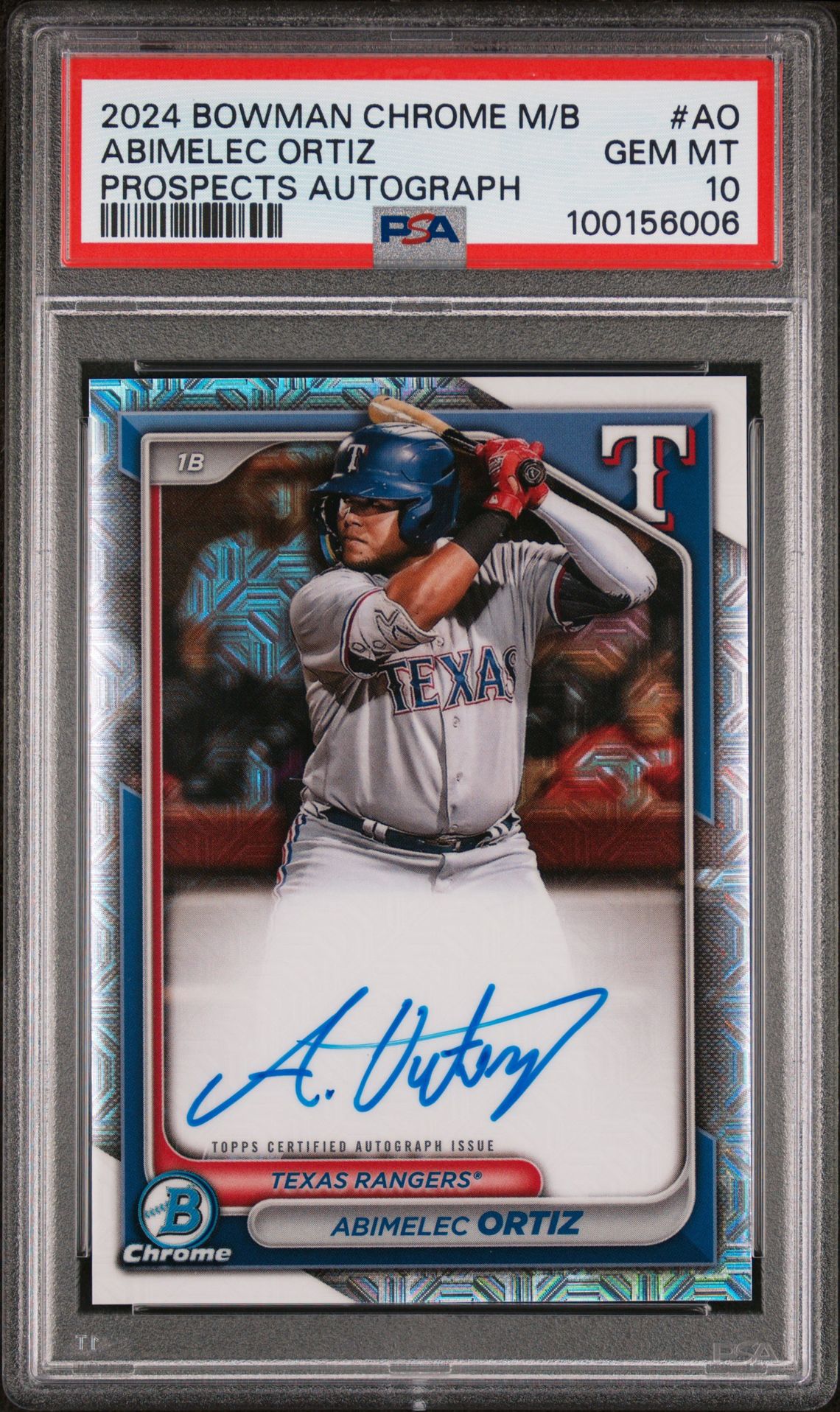 2024 Bowman BOWMAN MEGA BOX CHROME BOWMAN PROSPECT MEGA AUTOGRAPHS PROSPECTS AUTOGRAPH #AO Abimelec Ortiz front