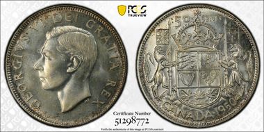 1950 50C No Design in 0 MS65