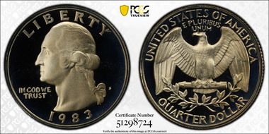 1983-S 25C PR69DCAM