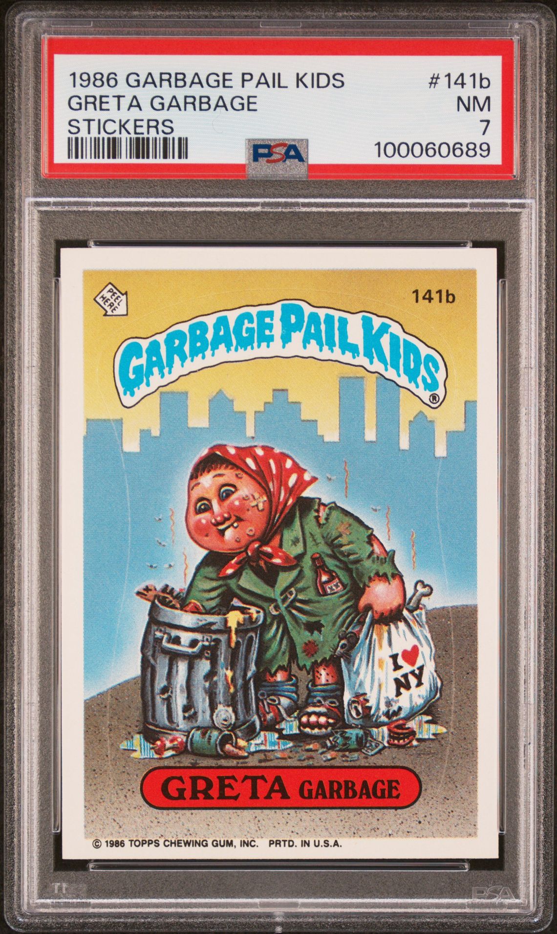 1986 Topps GARBAGE PAIL KIDS STICKERS #141B Greta Garbage front