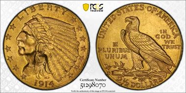 1914-D $2.50 MS63