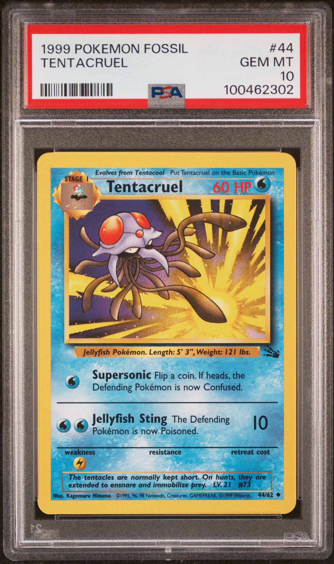 Pokemon - 1999 Tentacruel #44 Fossil PSA 10