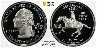 1999-S 25C Delaware Silver PR69DCAM