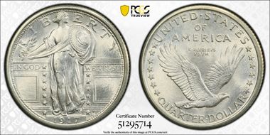 1917 25C Type 1 MS67+ FH