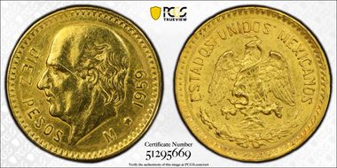 1959-M 10 Peso KM-473  Au N1