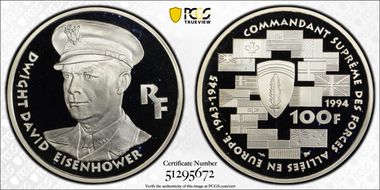 1994 100 Fr Dwight David Eisenhower PR69DCAM