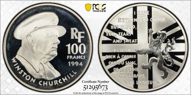 1994 100 Fr Winston Churchill PR69DCAM