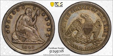 1840 25C Drapery AU53