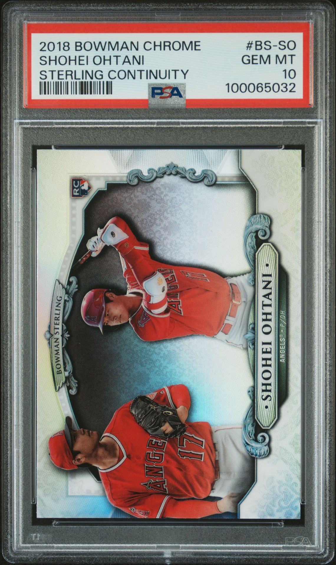 2018 Bowman BOWMAN CHROME BOWMAN STERLING CONTINUITY #BS-SO Shohei Ohtani front