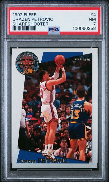 1992 Fleer #4 Sharpshooter Drazen Petrovic front
