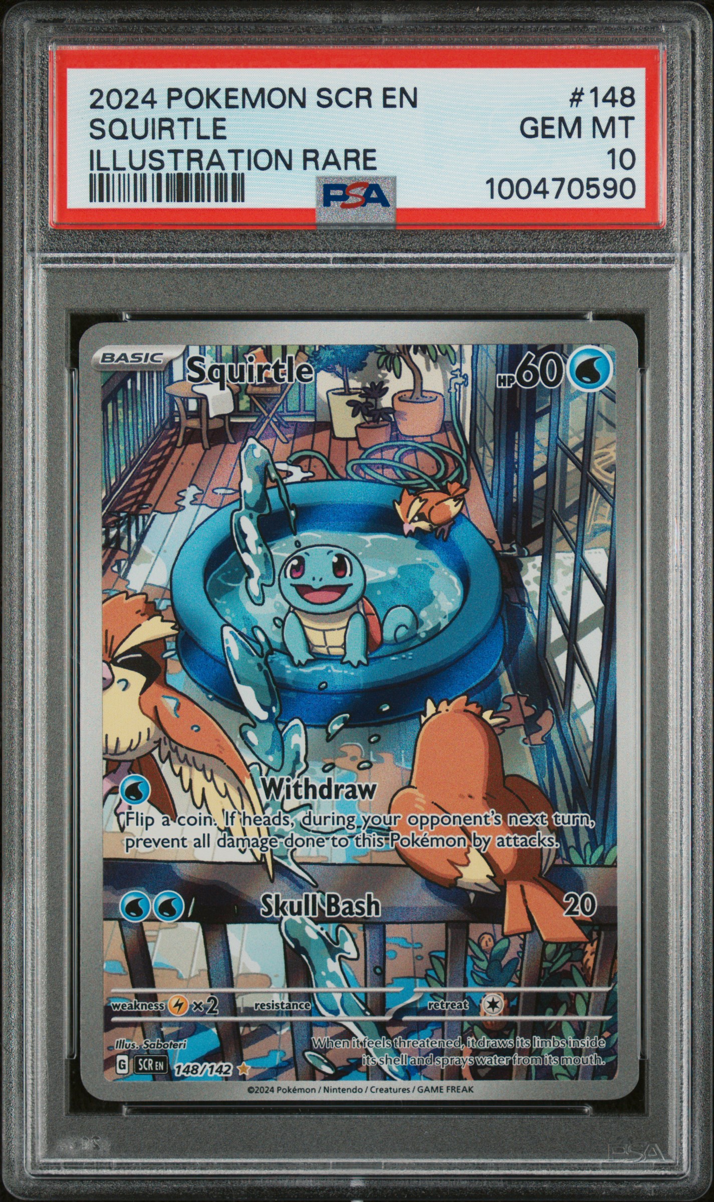 2024 #148 Squirtle PSA 10 Scr EN-Stellar Crown