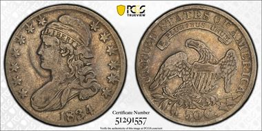 1834 50C Large Date, Large Letters VF20