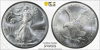 2021 $1 Silver Eagle - Type 2 MS69