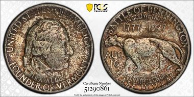 1927 50C Vermont MS63