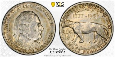 1927 50C Vermont AU58