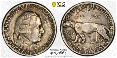 1927 50C Vermont AU53