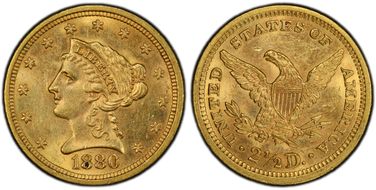 1880 $2.50 AU58