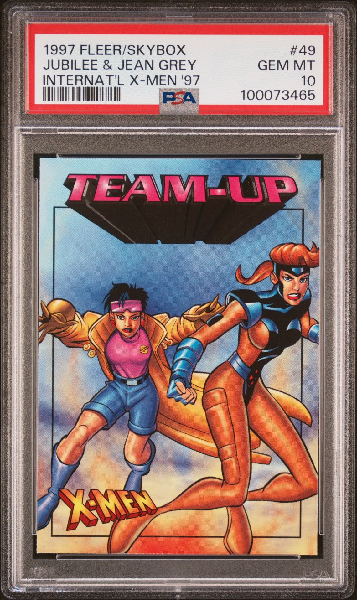 1997 Fleer FLEER/SKYBOX INTERNATIONAL X-MEN '97 INTERNAT'L X-MEN '97 #49 Jubilee & Jean Grey front
