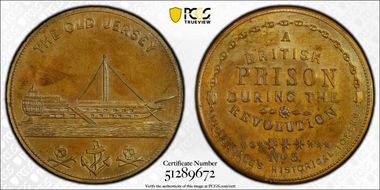 (ca. 1860) AE Token Sage's Historical No. 5 The Old Jersey MS62BN