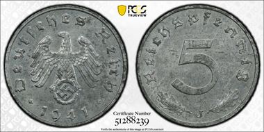 1941-J 5 Pfg J-370 Regular Issue MS63