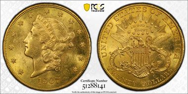 1907 $20 Liberty MS61