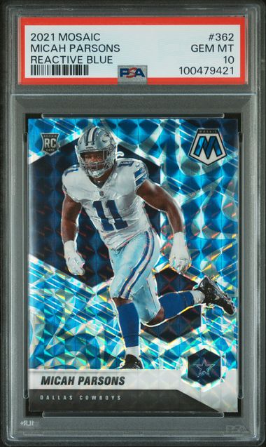 2021 Panini Mosaic Blue #362 Micah Parsons front