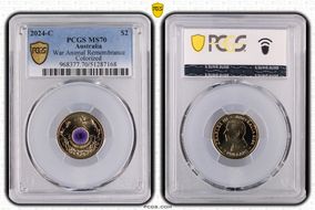 2024-C $2 War Animal Remembrance Colorized MS70