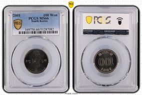 2001 100 Won MS66
