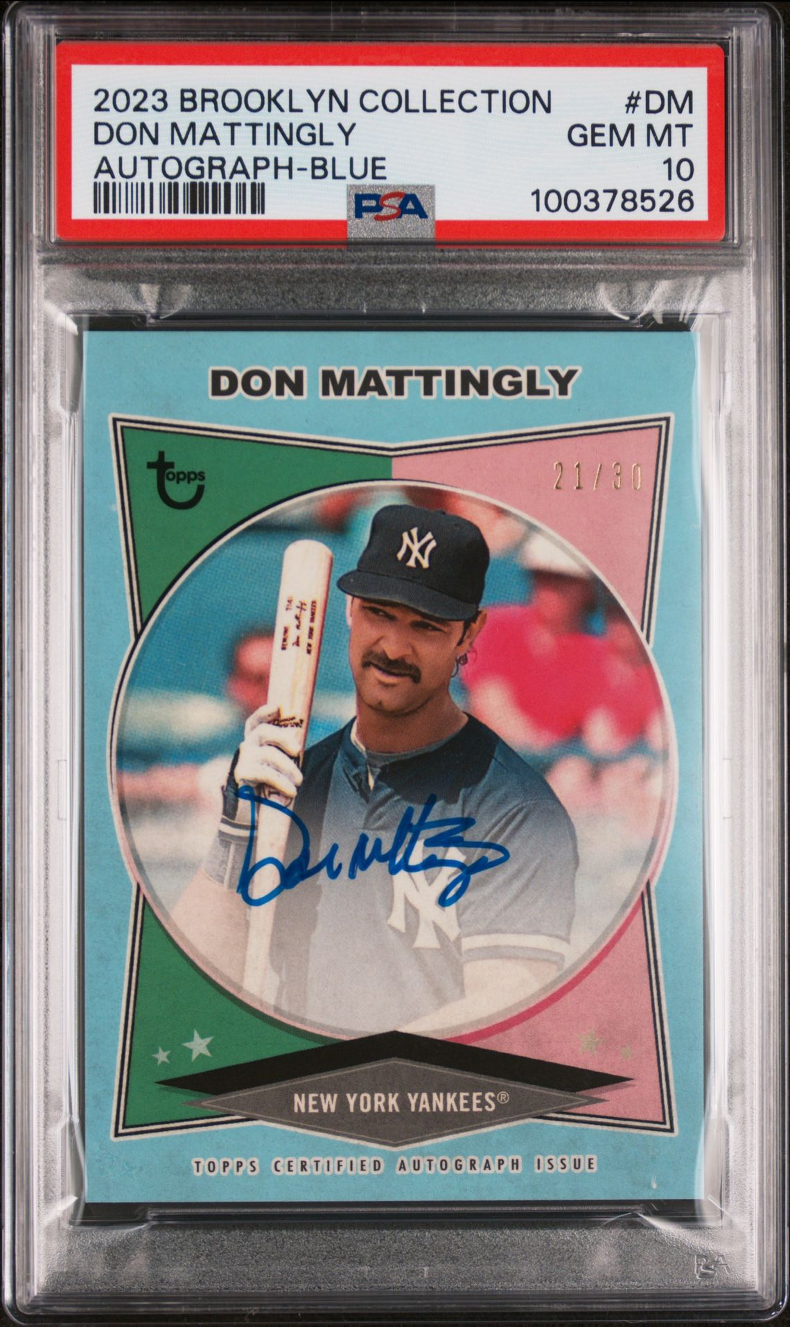 2023 Topps TOPPS BROOKLYN COLLECTION AUTOGRAPH Blue #DM Don Mattingly front