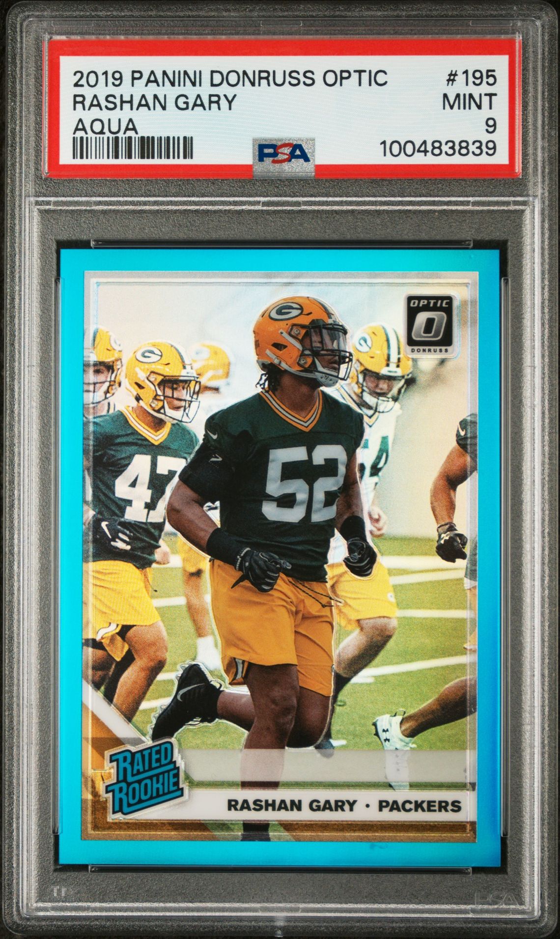 2019 Panini PANINI DONRUSS OPTIC AQUA #195 Rashan Gary front