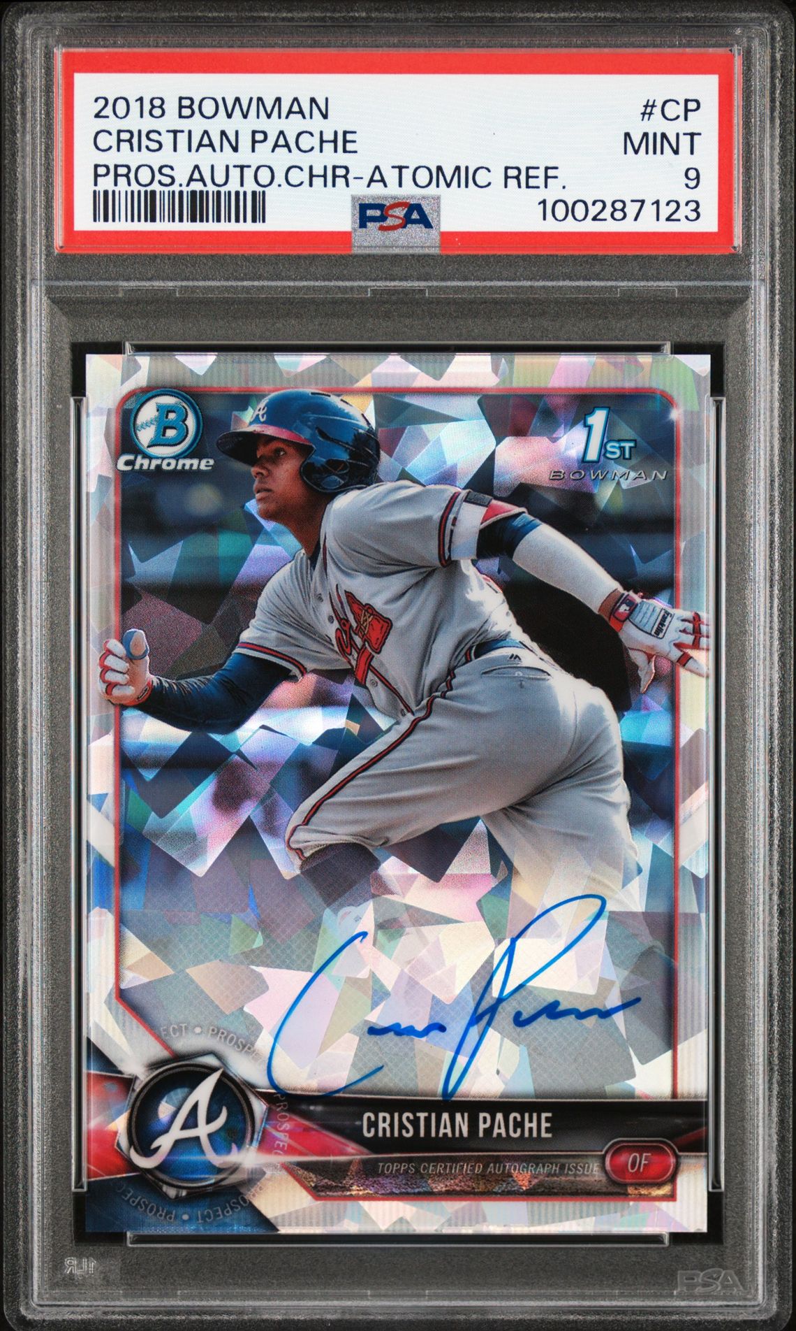 2018 Bowman BOWMAN PROSPECT AUTOGRAPHS CHROME PROS.AUTO.CHR-ATOMIC REF. #CP Cristian Pache front
