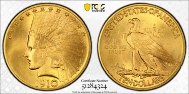 1910 $10 MS64+
