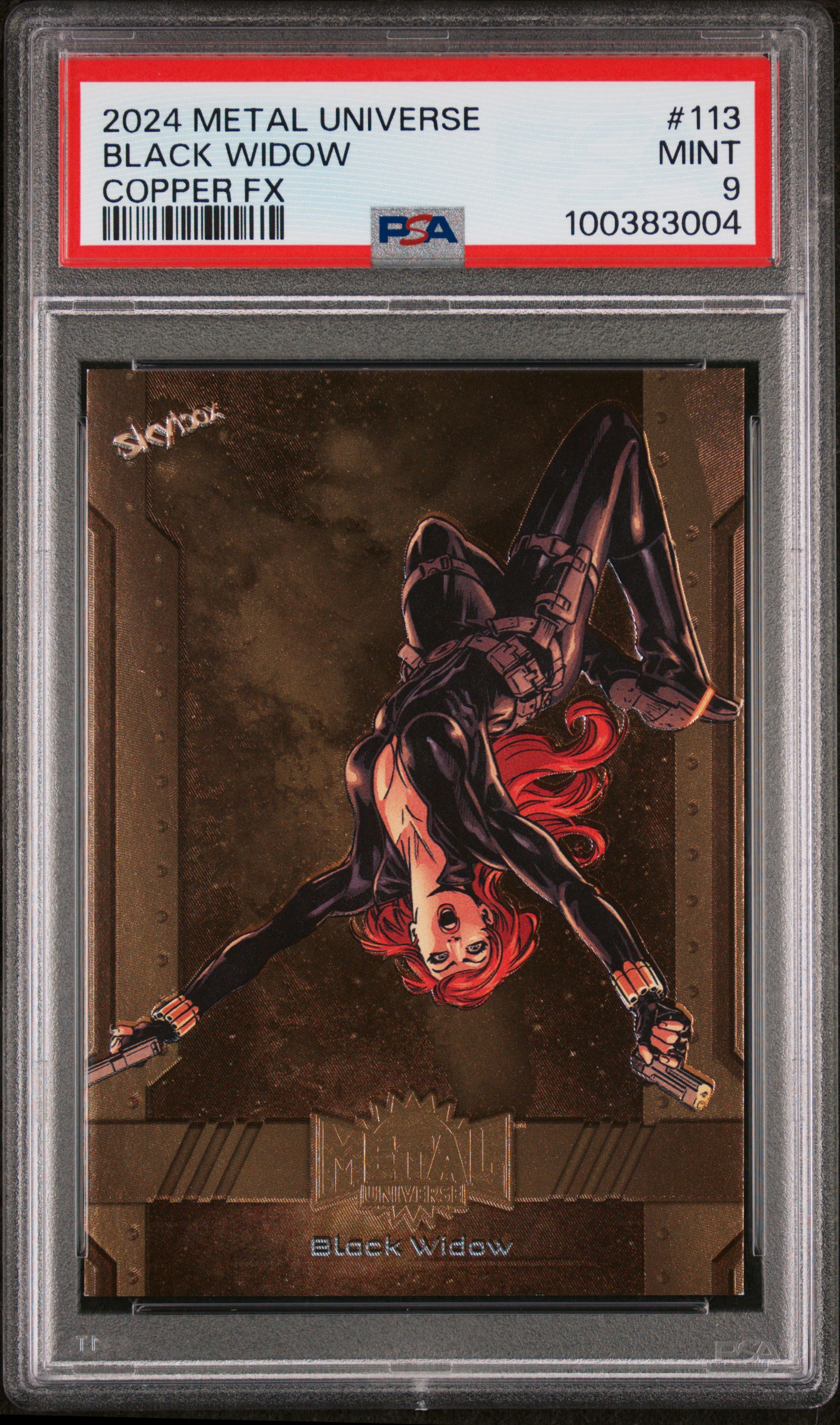 2024 Skybox Metal Universe Avengers Black Widow #113 (Copper Fx) Mint 9 front