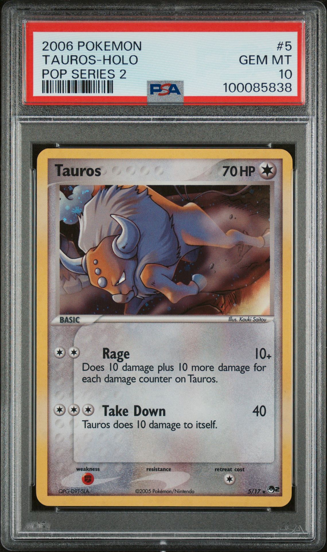 2006 Pokemon POKEMON POP SERIES 2 #5 Tauros-Holo front