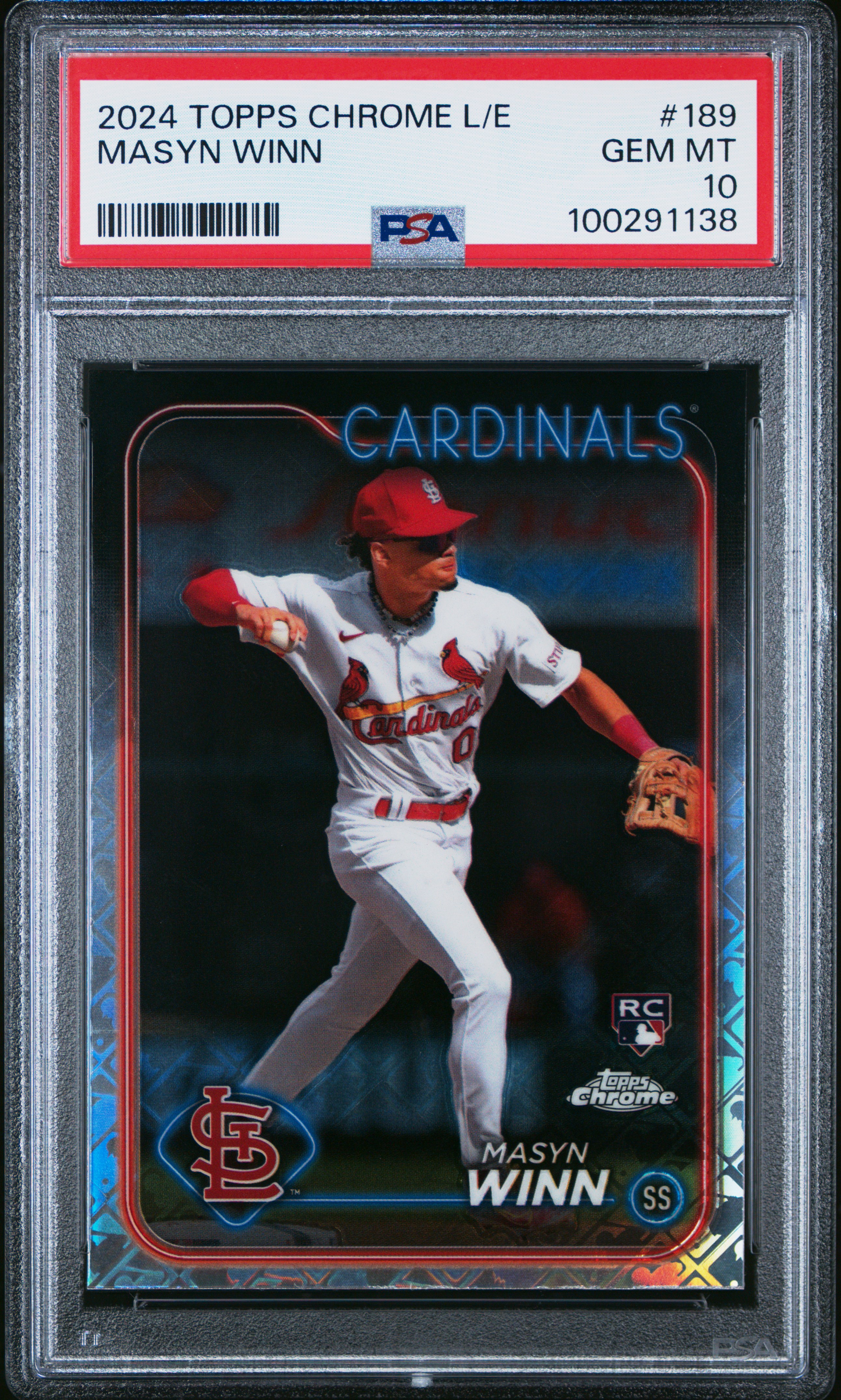 2024 Topps Chrome Logofractor Edition Masyn Winn #189 PSA 10