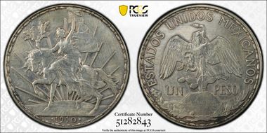 1910 Peso Caballito KM-453  Ag N1