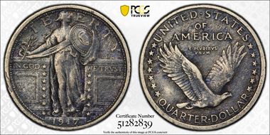 1917-S 25C Type 1 N1