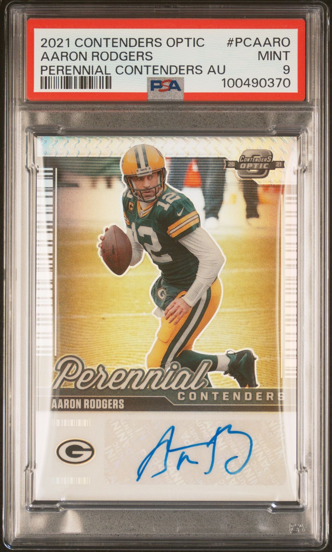 2021 Panini PANINI CONTENDERS OPTIC PERENNIAL CONTENDERS AUTOGRAPHS #PCAARO Aaron Rodgers front