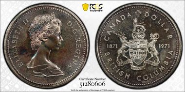 1971 S$1 British Columbia Ag SP66