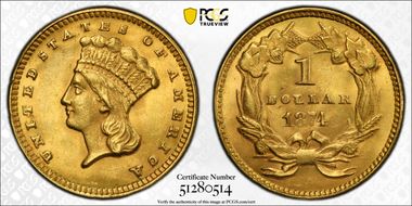 1874 G$1 MS63