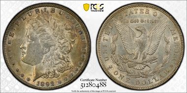1892 $1 AU58
