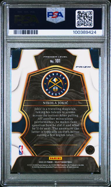 2022 Panini Select Nikola Jokic #101 (Tiger) Mint 9 back