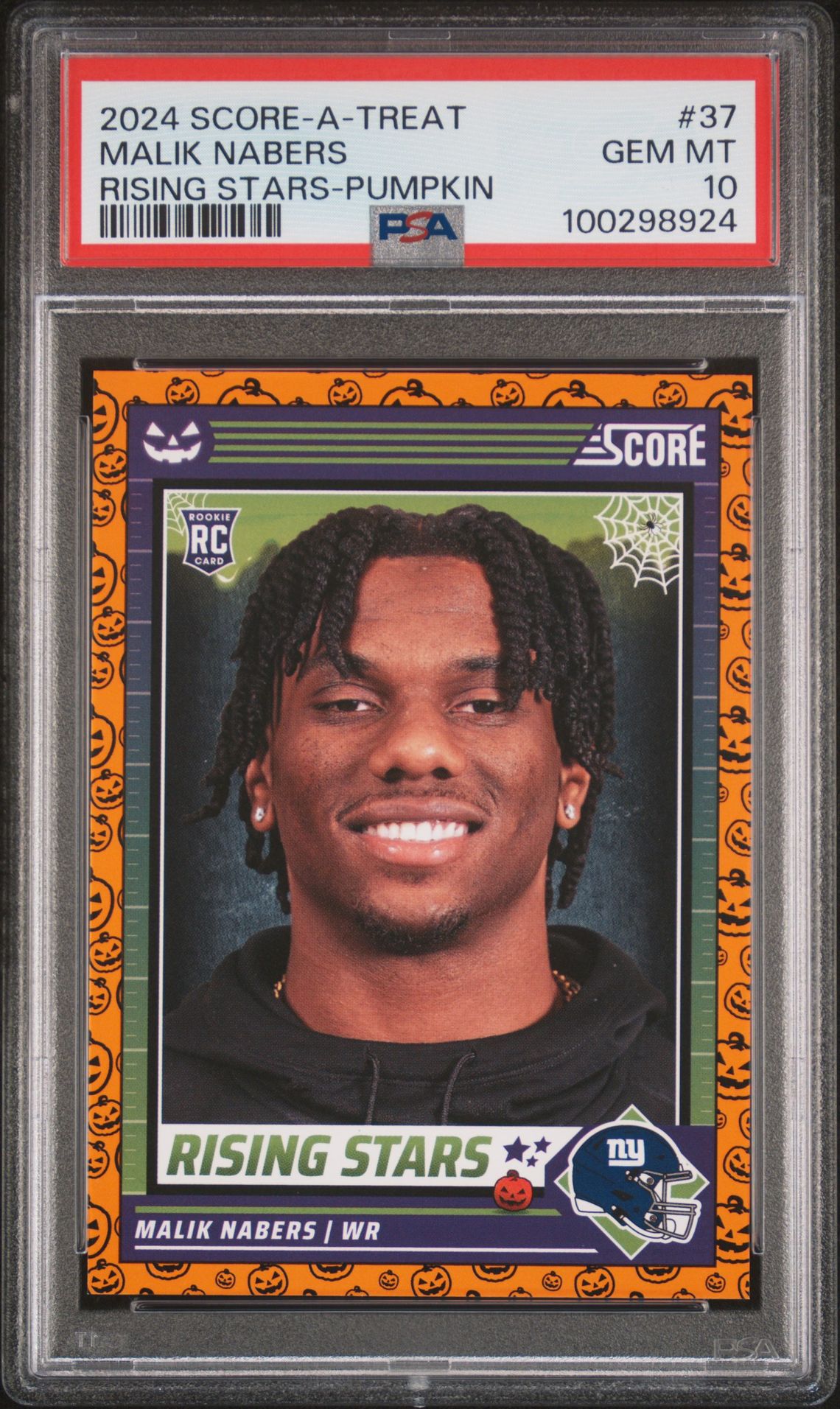 2024 Panini PANINI SCORE-A-TREAT RISING STARS PUMPKIN #37 Malik Nabers front