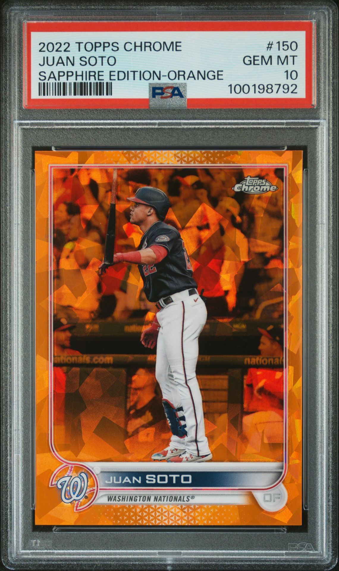 2022 Topps TOPPS CHROME SAPPHIRE EDITION ORANGE #150 Juan Soto front