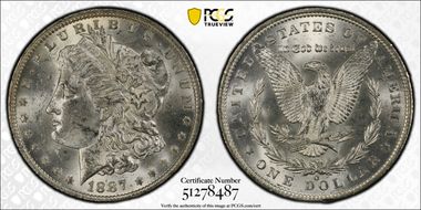1887-O $1 MS62